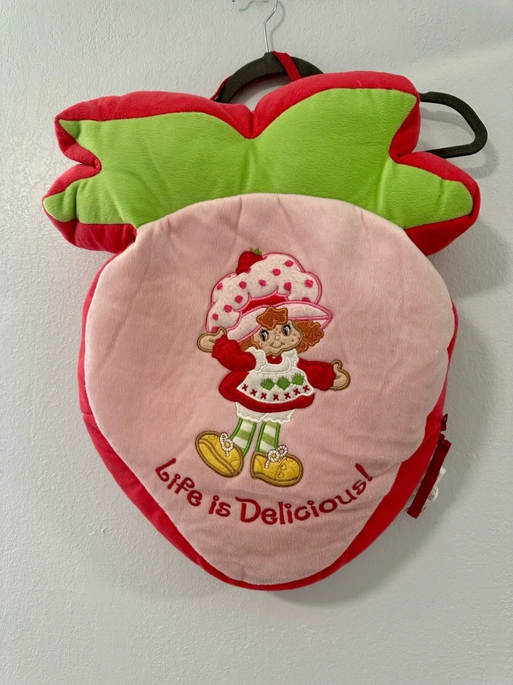 Strawberry Shortcake Pink Green Backpack Carrying Bag Kids Travel Tote Bag